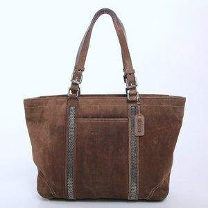 Coach Suede Beaded Shoulder Bag